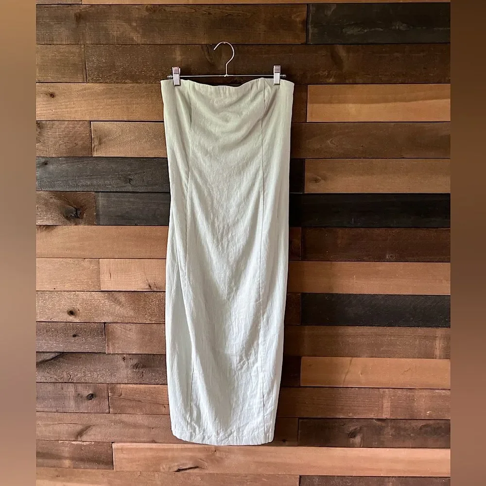 Abercrombie & Fitch Light Mint Green Strapless Maxi Dress